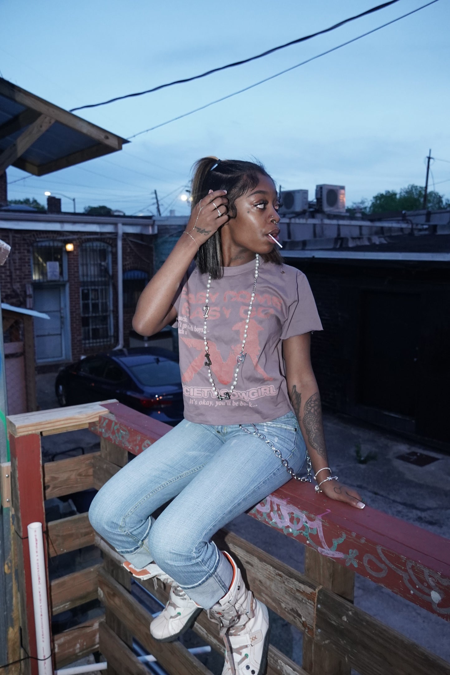 Greige “Society Cowgirl” Tee